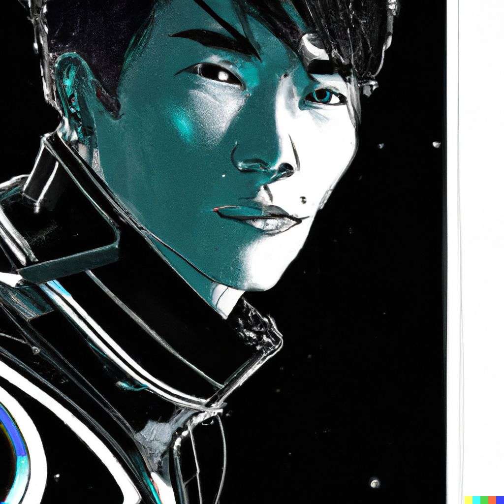 an astronaut, futuristic print